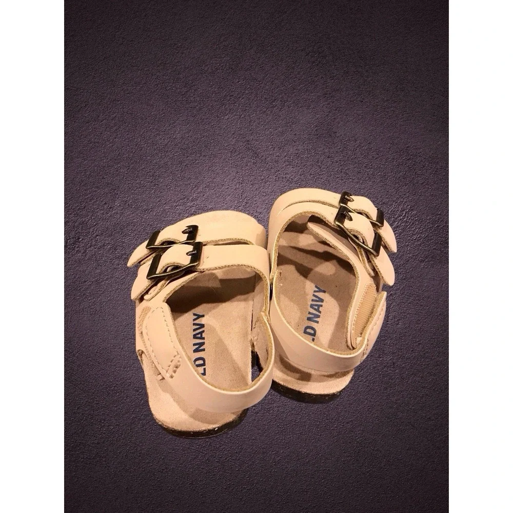 NWOT 2 Pair old Navy Baby Girl 0-3 MONTHS Earth‎ Sandals Pink Tan  Faux Leather